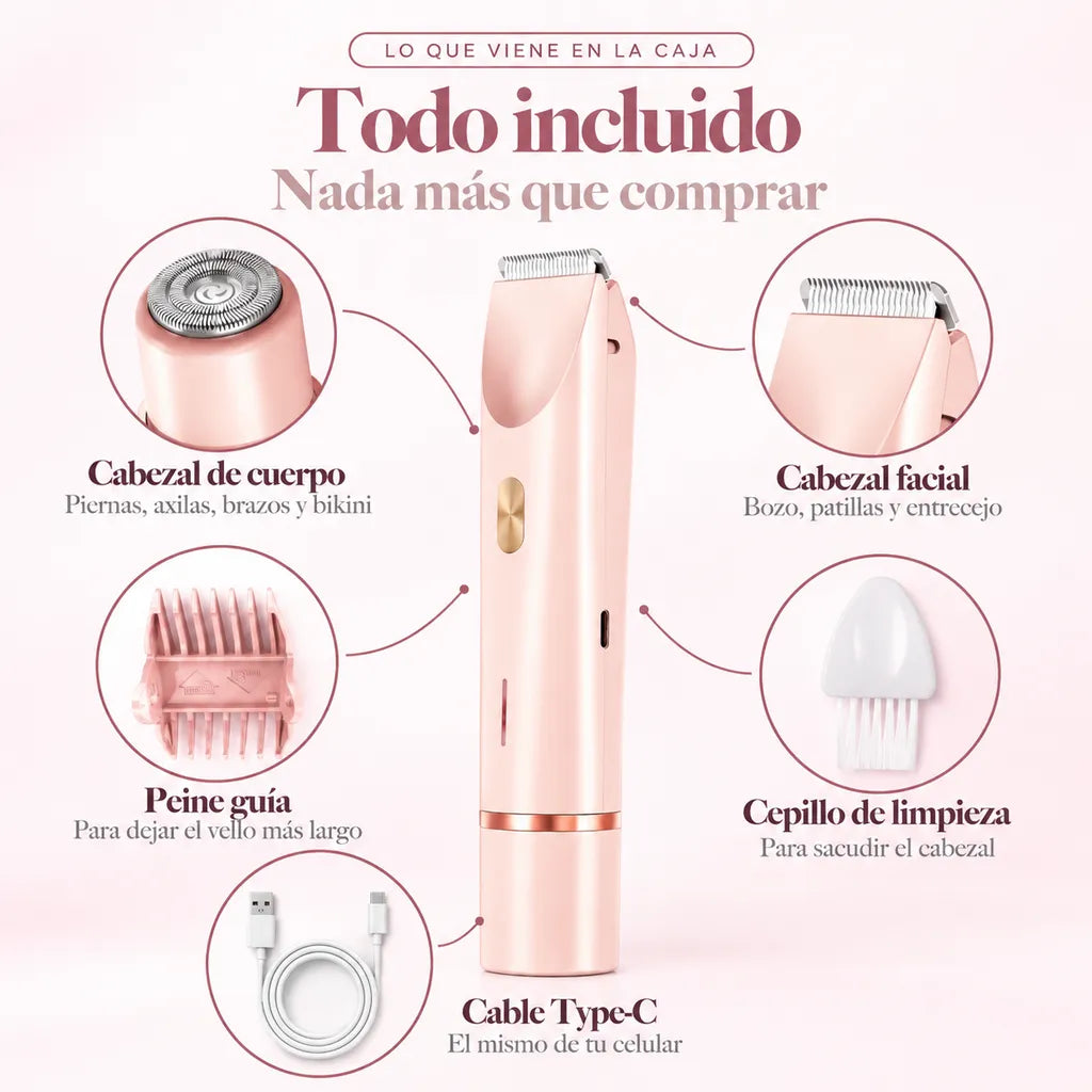 Depiladora Mujer Con Doble Cabezal