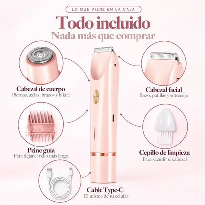 Depiladora Mujer Con Doble Cabezal