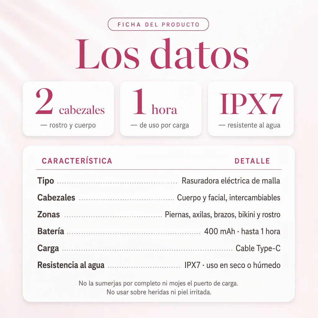 Depiladora Mujer Con Doble Cabezal