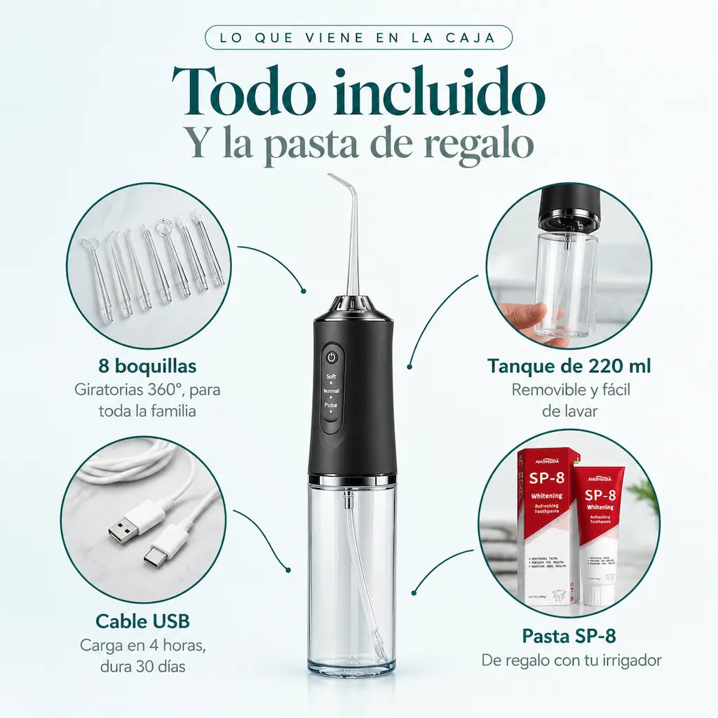Irrigador Bucal Limpiador De Dientes + Regalo